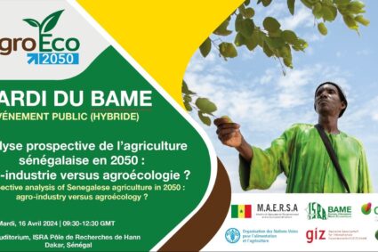 Les Mardi du BAME,  16 Avril 2024 sur « l’Analyse prospective de l’Agriculture Sénégalaise en 2050 : agro-industrie versus agro écologie » : Pour une exploration perspicace des visions durables pour l’avenir agricole du Sénégal  à l’Auditorium ISRA Pôle de Recherche de HANN à Dakar