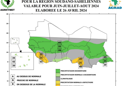 PRESASS, 2024 – Prévisions Saisonnières des caractéristiques Agro-hydro-climatiques de la saison des pluies pour les zones Soudaniennes et Sahéliennes de l’Afrique l’Ouest : Les prévisions saisonnières 2024, présagent  des caractéristiques globalement favorables,  attendus dans les zones soudanienne et sahélienne de l’Afrique de l’Ouest et du Tchad selon le communiqué final d’Abuja.