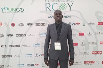 La  Conférence Régionale de la Jeunesse (RCOY Africa 2024)  du 18 au 21 juillet 2024.: » une compréhension parfaite des  particularités et des perspectives de notre continent dans le contexte du changement climatique, de la transition économique et de la numérisation de la société » a déclaré le Sénégalais  SouleymaneThiam Représentant de la Jeunesse Africaine à  la conférence RCOYAfrica 2024 au Maroc