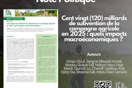 Sénégal : Une note politique de l’ISRA/BAME analyse les impacts des subventions agricoles 2025 qui reste un levier puissant mais conditionné à une gouvernance rigoureuse (ISRA/BAME).