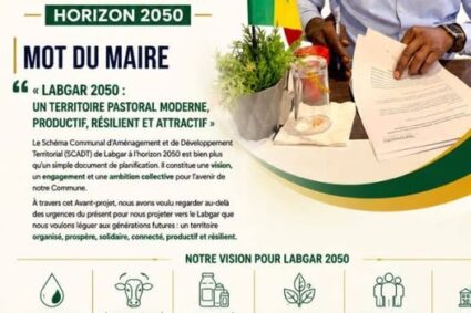 Le Schéma communal d’aménagement et de développement territorial (SCADT) de Labgar à l’horizon 2050:lancement officiel ce vendredi 14 août 2026 à Labgar, dans le département de Linguère, région de Louga.